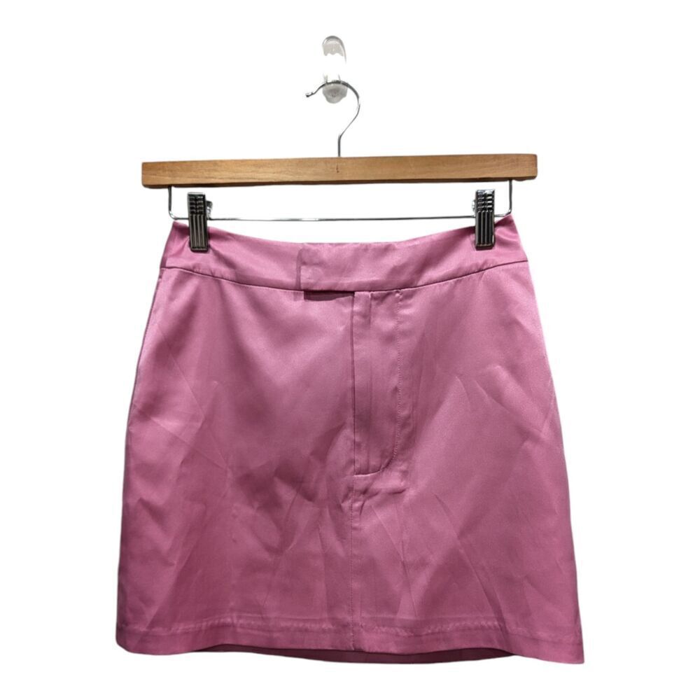 New! Hansen & Gretel Pink Satin Silk Tamara Mini Skirt, XS - Picture 7 of 9